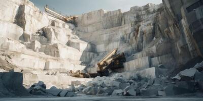 excavators working in a quarry photo