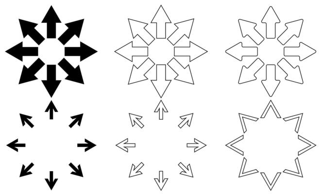 Collection of directional arrows, simple design transparent background for app, website and other designs
