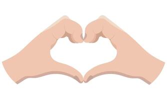 Two Hands in the shape of a heart in a cartoon style isolated on a white background vector