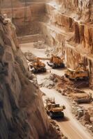 excavators working in a quarry photo