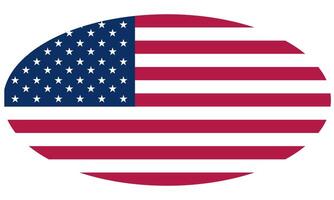 Oval shaped US flag isolated on white background, Flag of the USA vector