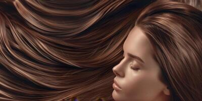 beautiful shiny long women's hair shine photo