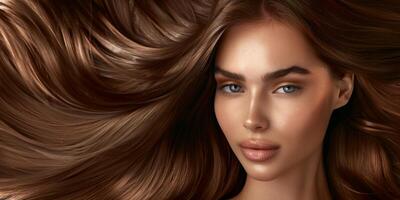 beautiful shiny long women's hair shine photo