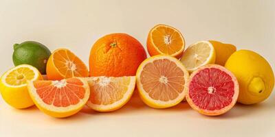 sliced citrus orange tangerine lime photo