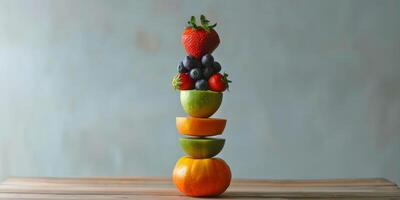 pirámide de frutas sano comiendo foto