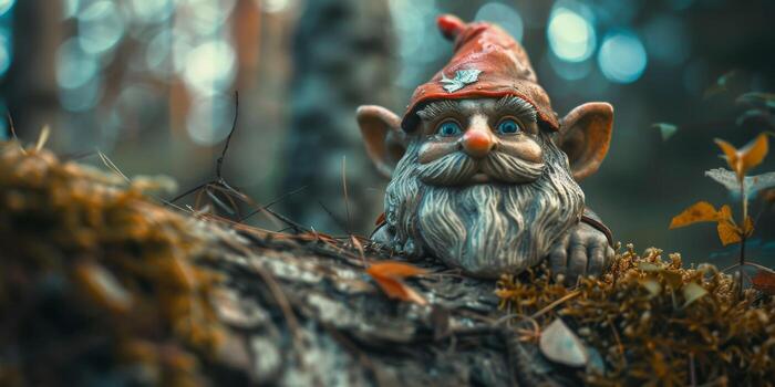 gnomo en el bosque foto