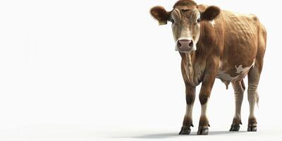 cow on white background photo