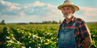 Farmer in front of a field photo