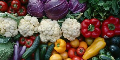 assorted vegetables texture top view photo