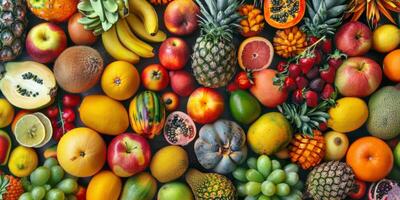 fruits and citruses Assorted top view texture photo