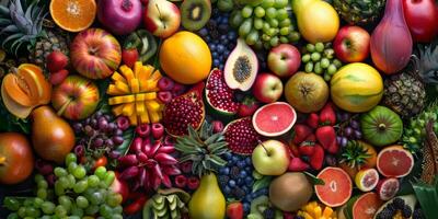 frutas y cítricos clasificado parte superior ver textura foto