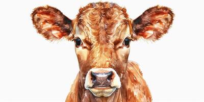 calf on white background illustration photo