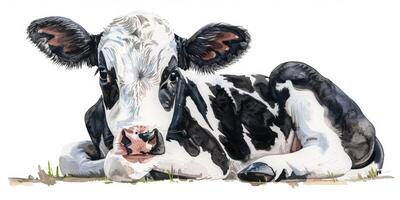 calf on white background illustration photo