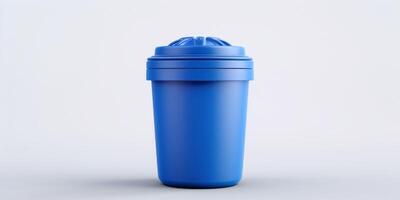 trash can on white background photo