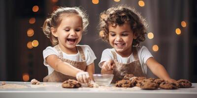 children making cookies photo