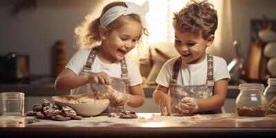 children making cookies photo