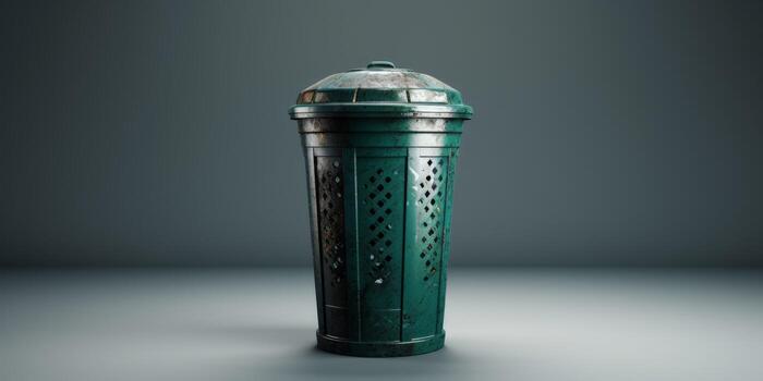 trash can on white background photo