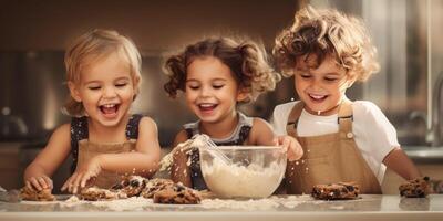 children making cookies photo