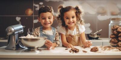 children making cookies photo