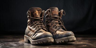 work boots close-up photo