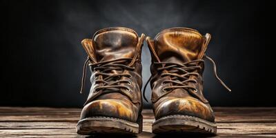 work boots close-up photo