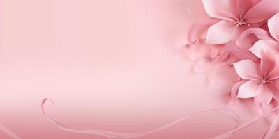 pink background with flowers for wedding invitations photo