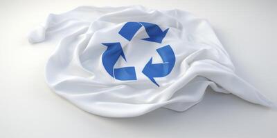 recycling symbol on a white flag photo