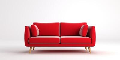 red sofa on a white background photo