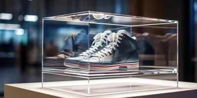 shoes on display in a store photo