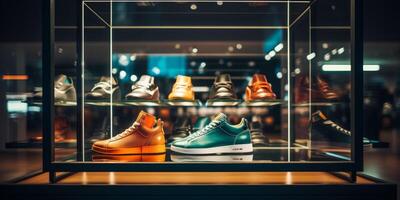 shoes on display in a store photo