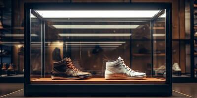 shoes on display in a store photo