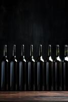 wine bottles in a row photo