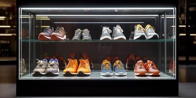 Zapatos en monitor en un Tienda foto