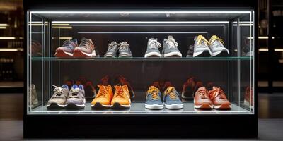 shoes on display in a store photo