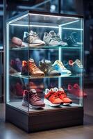 shoes on display in a store photo