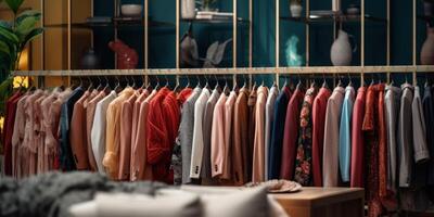 things on hangers in a store photo