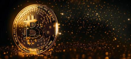 Bitcoin, cryptocurrency, blockchain banner photo