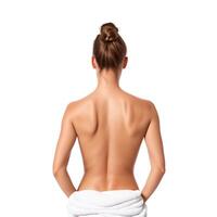 girl in a towel on a white background photo