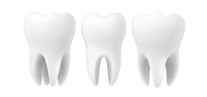 three white teeth on white background banner photo