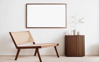 empty frame mockup in modern minimalist interior, photo