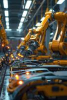 automated construction of cars in a factory robots photo