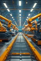 automated construction of cars in a factory robots photo