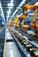 automated construction of cars in a factory robots photo