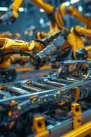 automated construction of cars in a factory robots photo