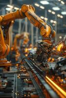 automated construction of cars in a factory robots photo