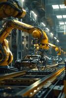 automated construction of cars in a factory robots photo