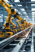 automated construction of cars in a factory robots photo