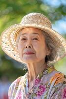 portrait of an elderly beautiful woman photo