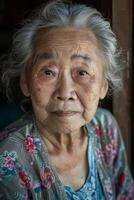 portrait of an elderly beautiful woman photo