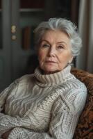 portrait of an elderly beautiful woman photo